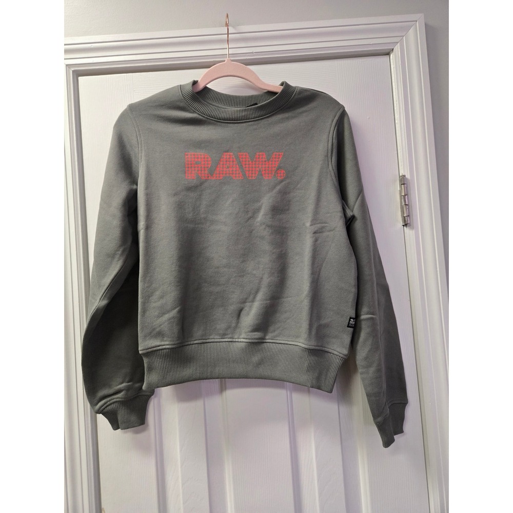 G-Star Raw Anglaise Graphic Sweatshirt Orphus Grey Red Logo‎ XS NWT